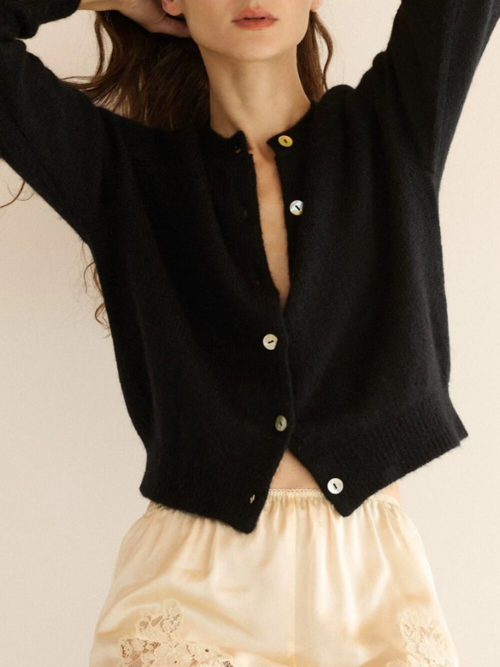 Doen NWOT Petra Cardigan Black L